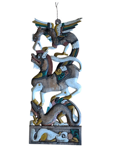 Indonesisches holzrelief - indonesisches,